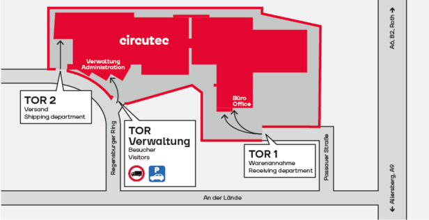 Your route to Circutec in Roth